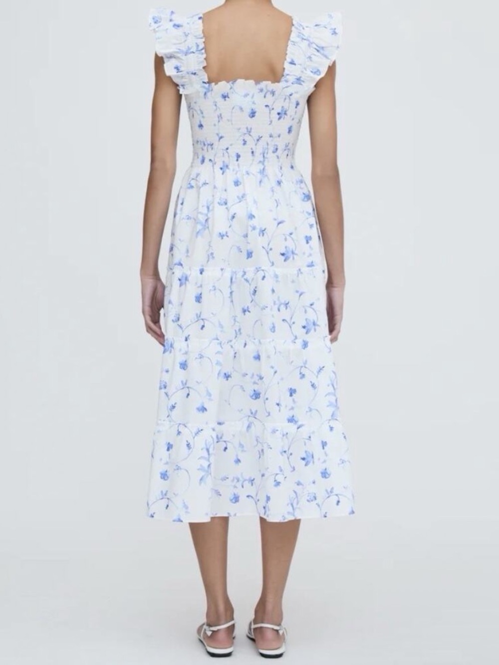 Hill House Home Ellie Nap Dress Blue Botanical Floral Smocked Midi - Picture 8 of 8